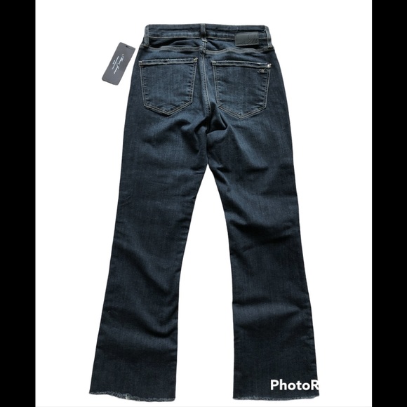 Mavi Anika Mid Rise Ripped Smoky Vintage cropped flare raw hem jeans Size 26 - Picture 2 of 14